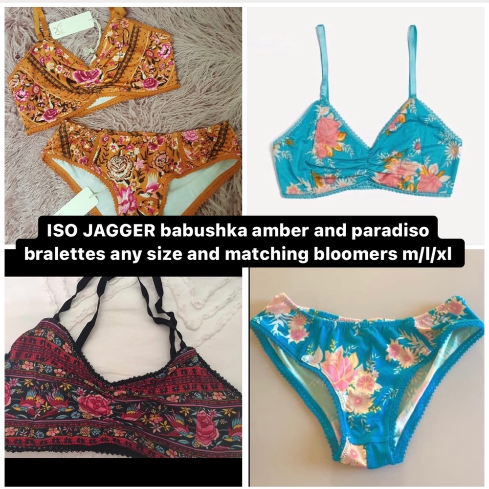 ISO WTB BRALETTES UNDERWEAR BLOOMERS M L XL S XS